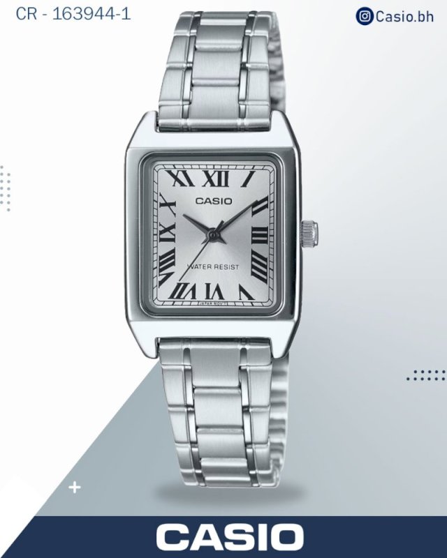 ساعة كاسيو نسائية تناظرية رومانية LTP-V007SG-9BUD