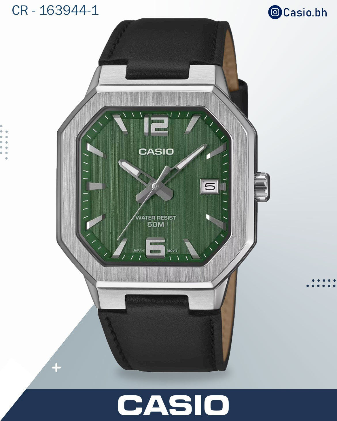 ساعة كاسيو رجالية تناظرية، مينا أسود مع سوار جلدي أسود، mtp-b195l-1avdf