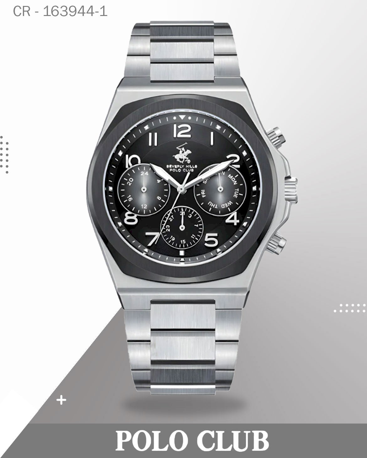 ساعة بولو كلوب رجالية، موديل BP3777X.350، باللون الفضي