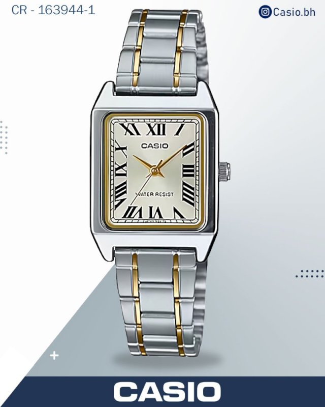 ساعة كاسيو نسائية تناظرية رومانية LTP-V007SG-9BUD