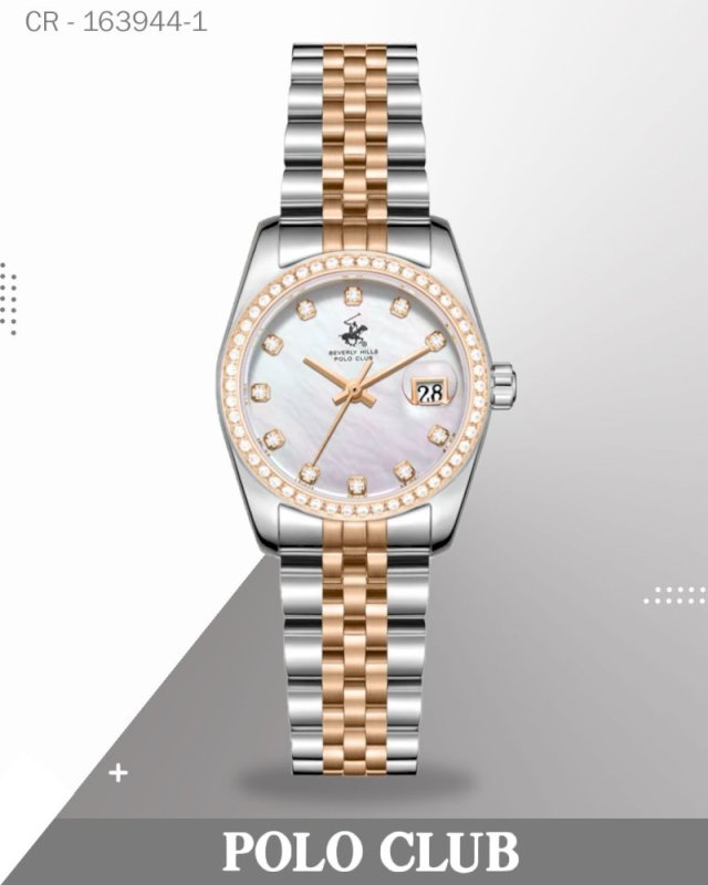 ساعة بولو كلوب النسائية، تناظرية، مينا من عرق اللؤلؤ، BP3828X.520