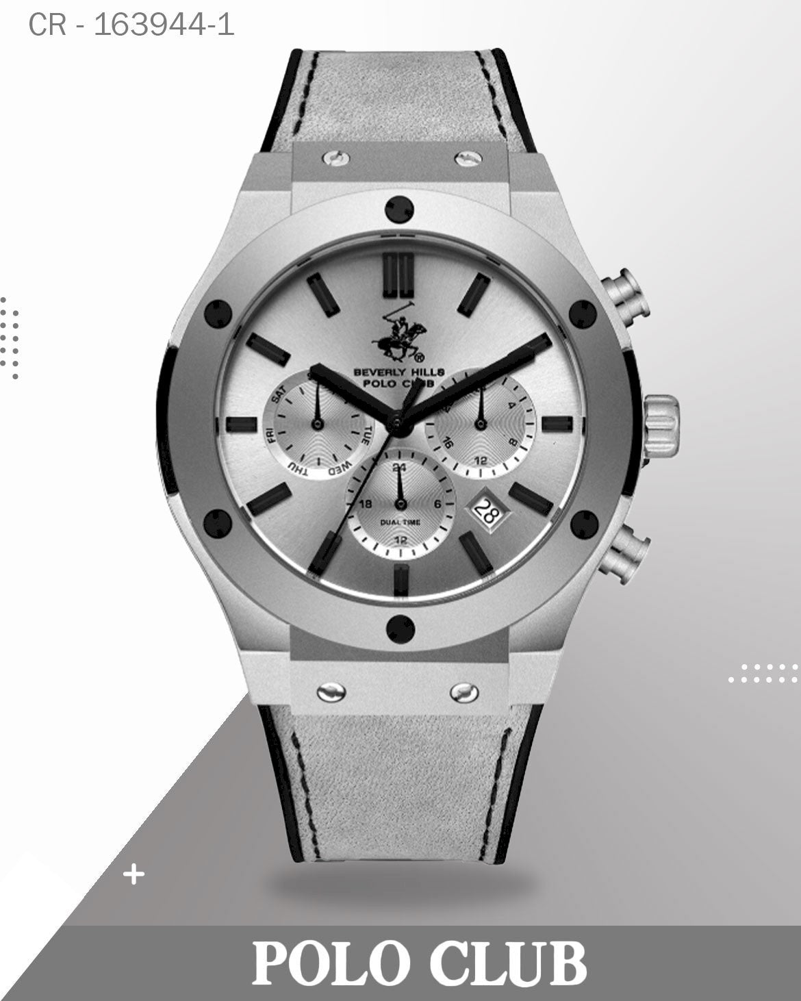 ساعة هيلز بولو كلوب رجالية أنالوج بحزام جلدي، BP3690X.651