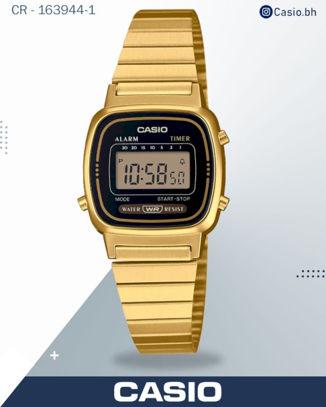 ساعة كاسيو رقمية نسائية كلاسيكية - LA670WD-1