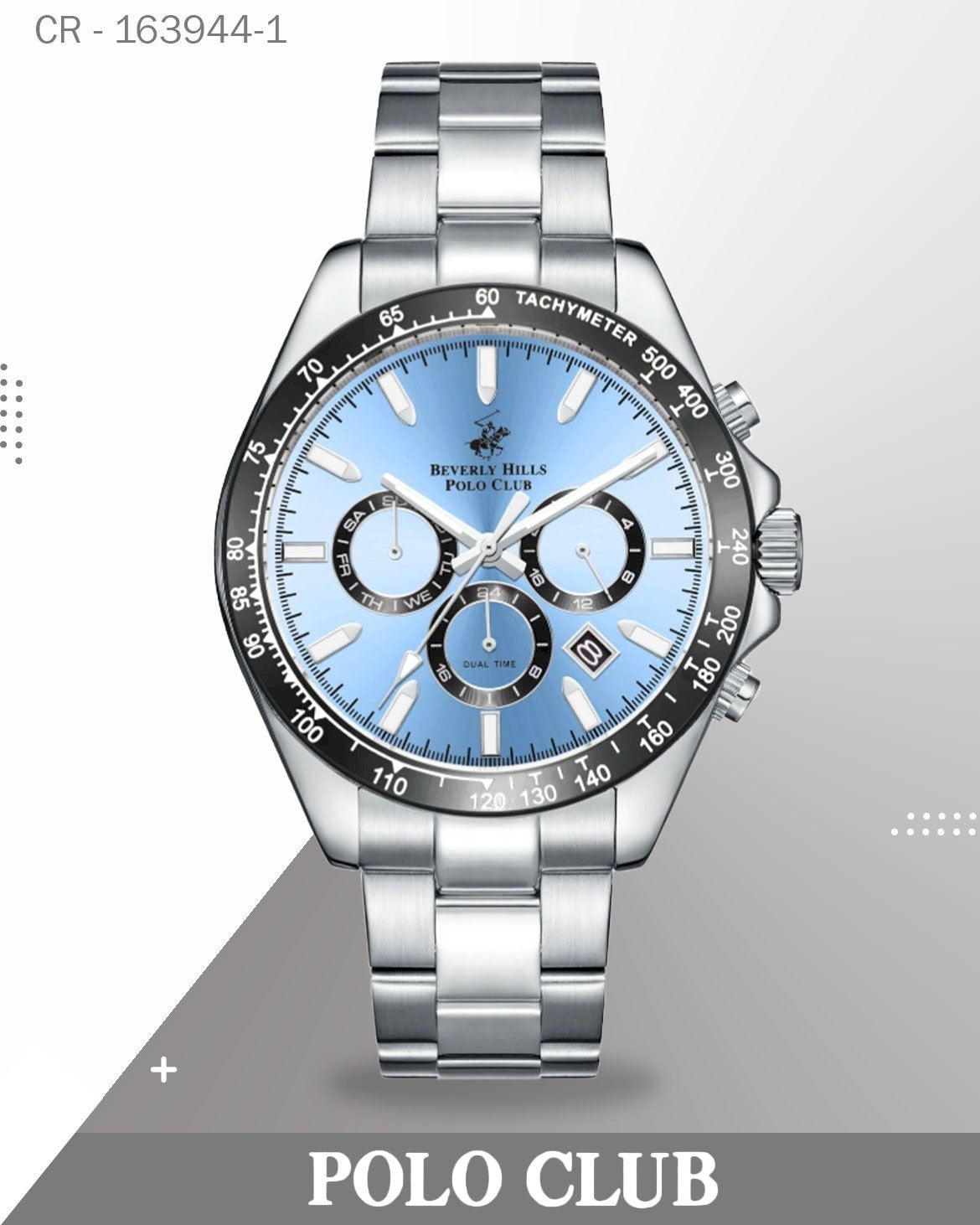 ساعة بولو كلوب رجالية تناظرية، مينا أزرق، متعددة الوظائف، BP3127X.300