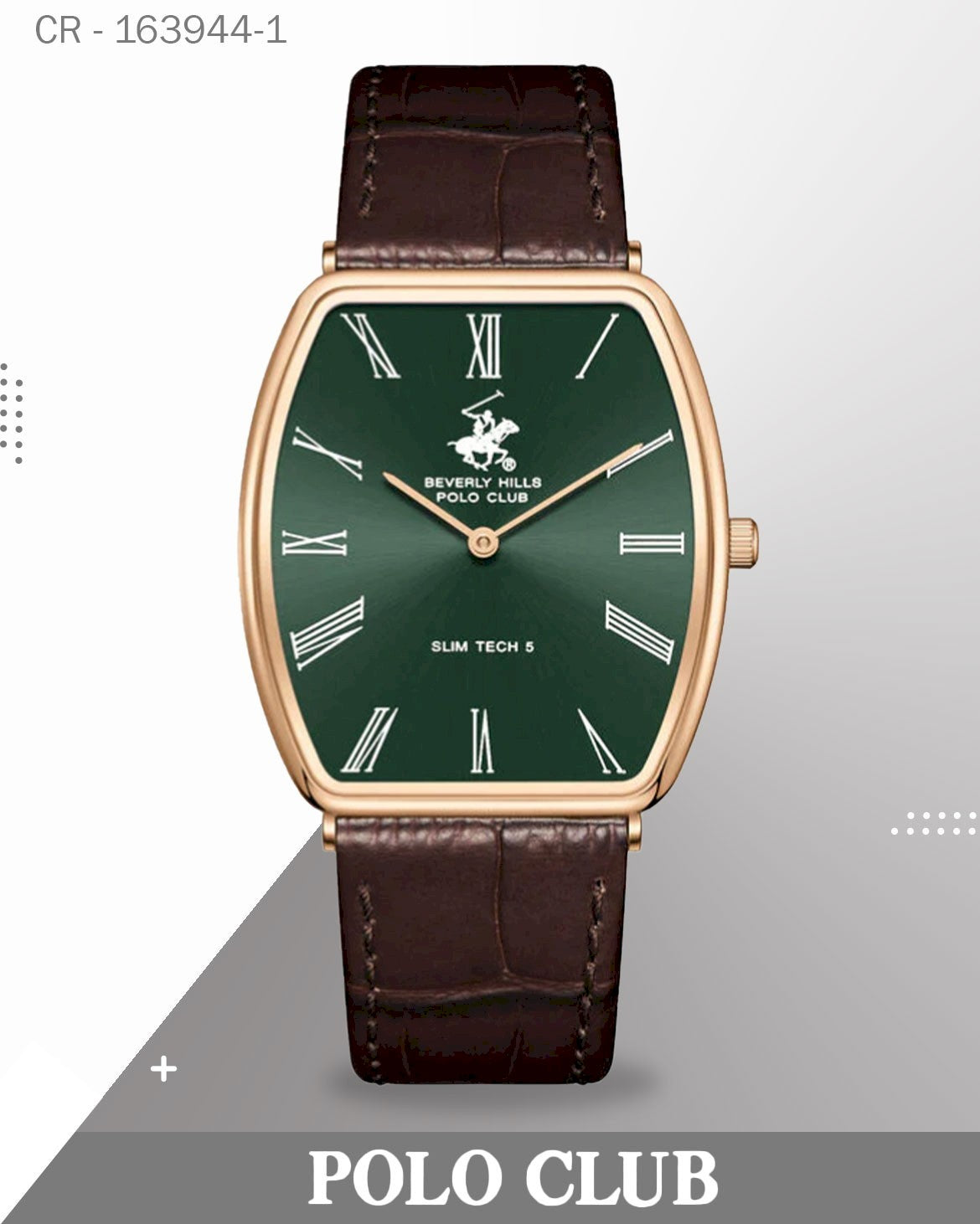 ساعة بولو كلوب رجالية تناظرية، مينا أبيض مع سوار جلدي أسود، BP3863X.331