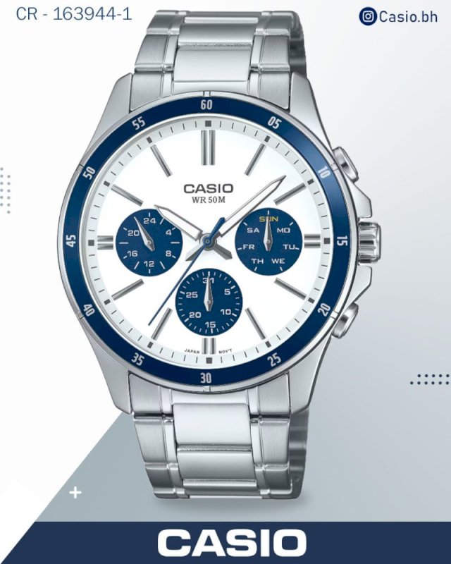 ساعة كاسيو الرجالية Enticer التناظرية MTP-1374D-7A2V