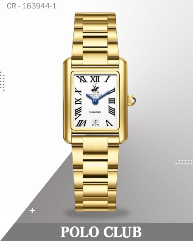 BP3860C.130 ,ساعة بولو كلوب النسائية التناظرية، مينا أبيض مع سوار من الفولاذ المقاوم للصدأ الذهبي