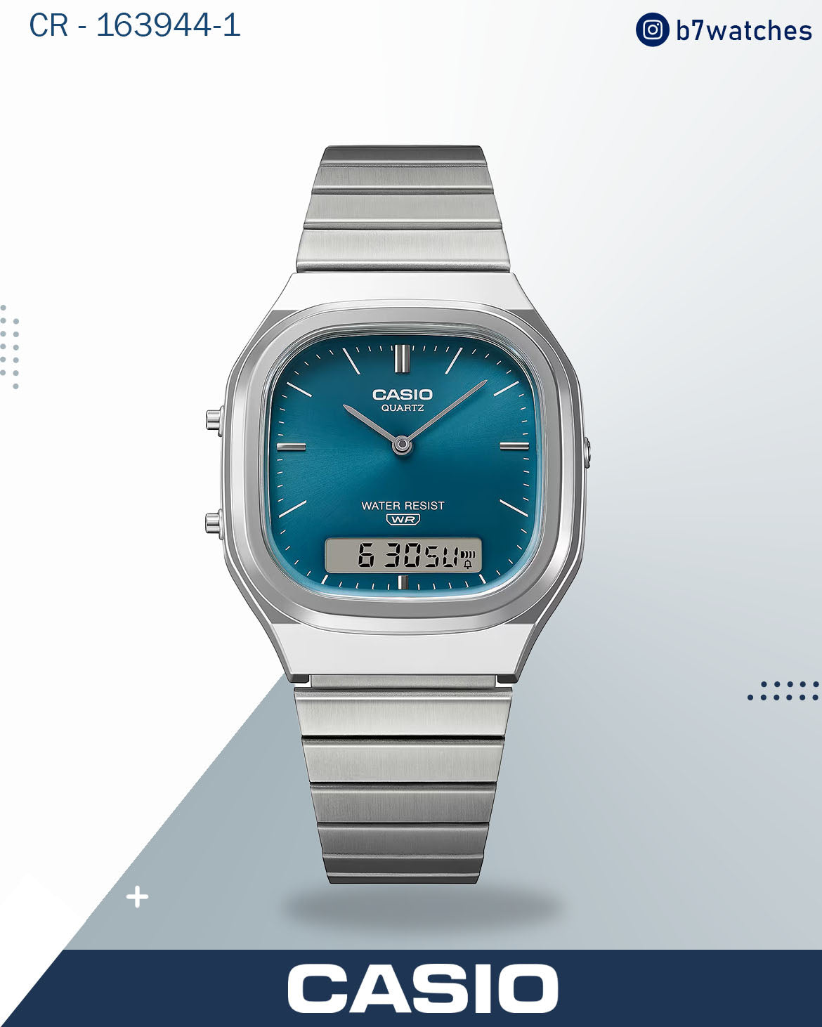 ساعة كاسيو عتيقة AQ-240EG-9ADF تناظرية-رقمية بمينا ذهبي للجنسين