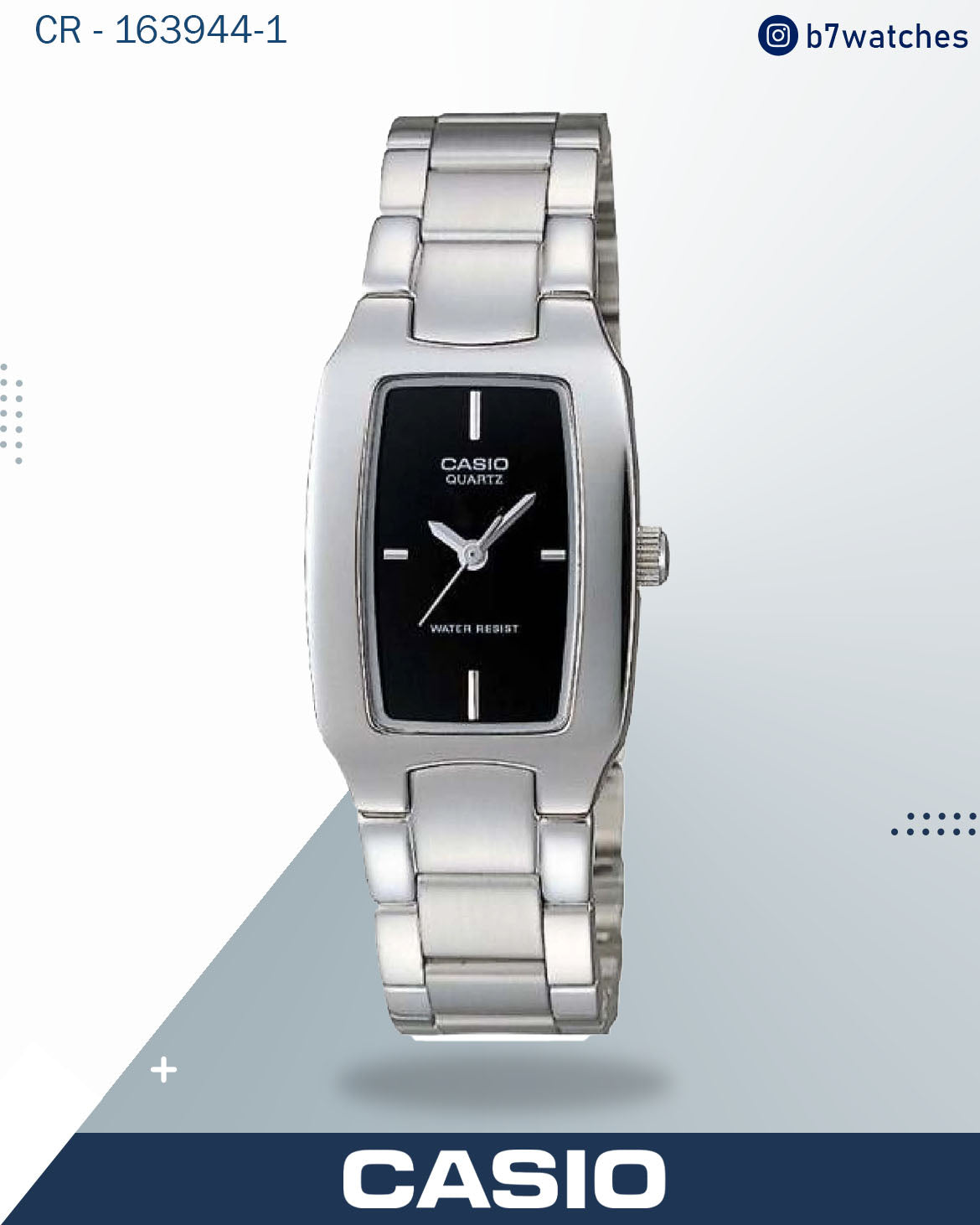 ساعة Casio LTP-1165A-4CDF نسائية أنالوج بميناء أبيض مع سوار من الفولاذ المقاوم للصدأ باللون الفض