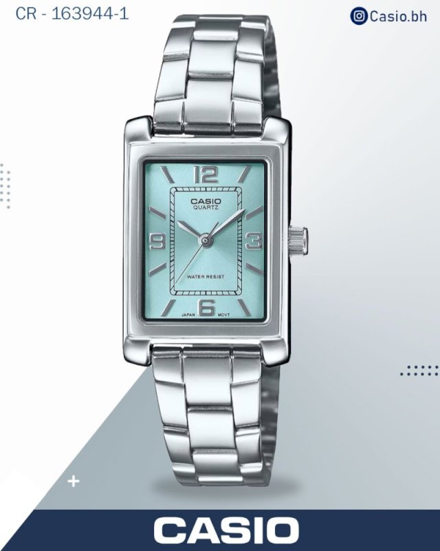 النسائية الكلاسيكية المستطيلة ساعة كاسيو LTP-1234DD-4A