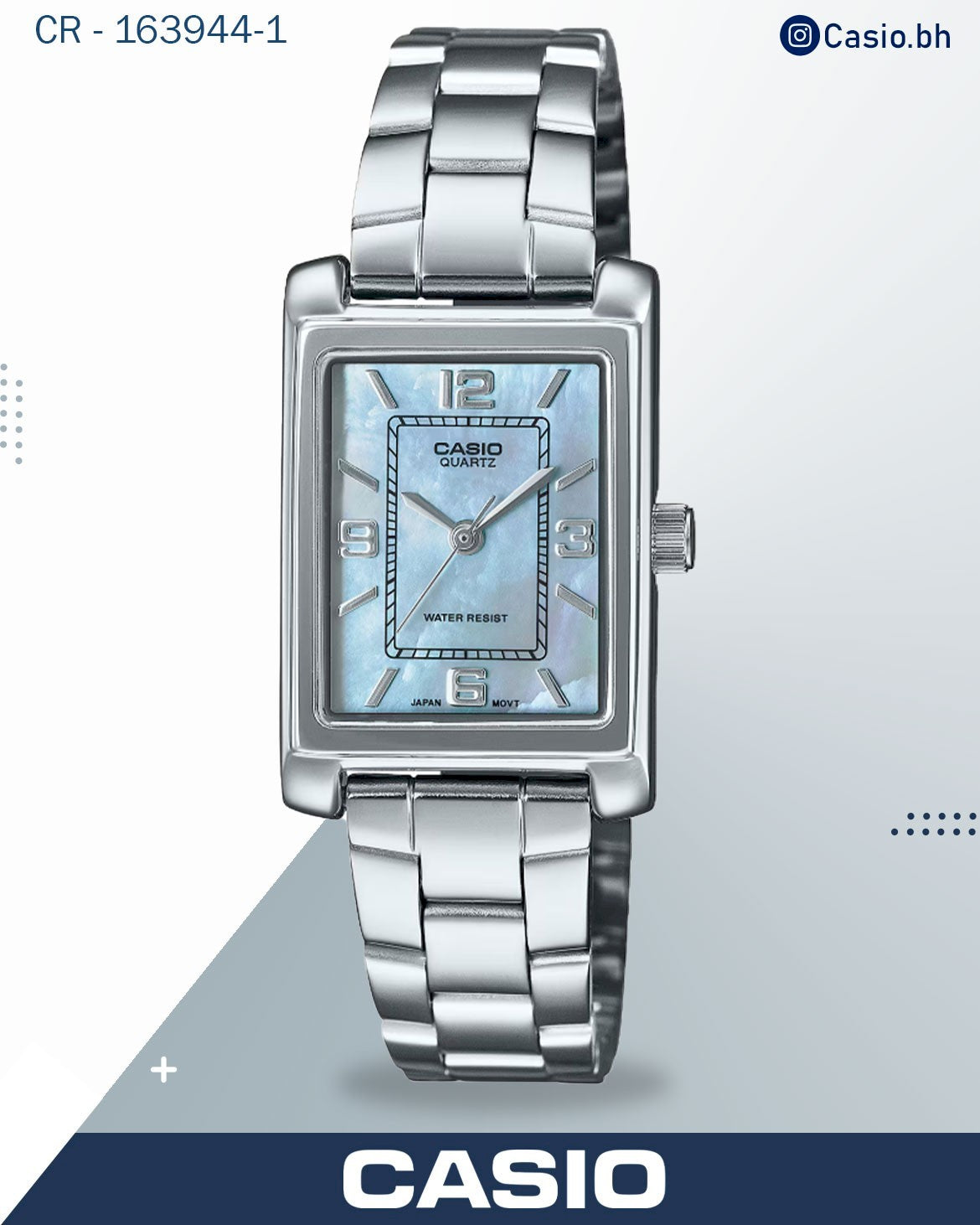 ساعة كاسيو نسائية تناظرية بمينا وردي وسوار من الفولاذ المقاوم للصدأ الفضي، LTP-1234DS-4ADF