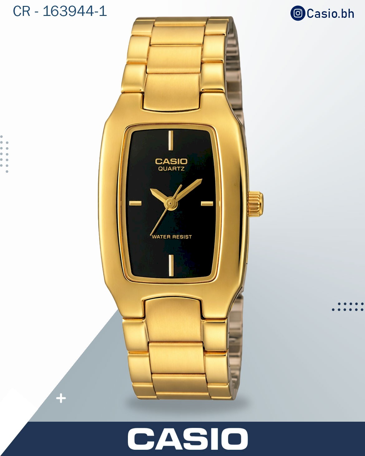 كاسيو ساعة نسائية ذهبية بعقارب LTP-1165N-1CRDF