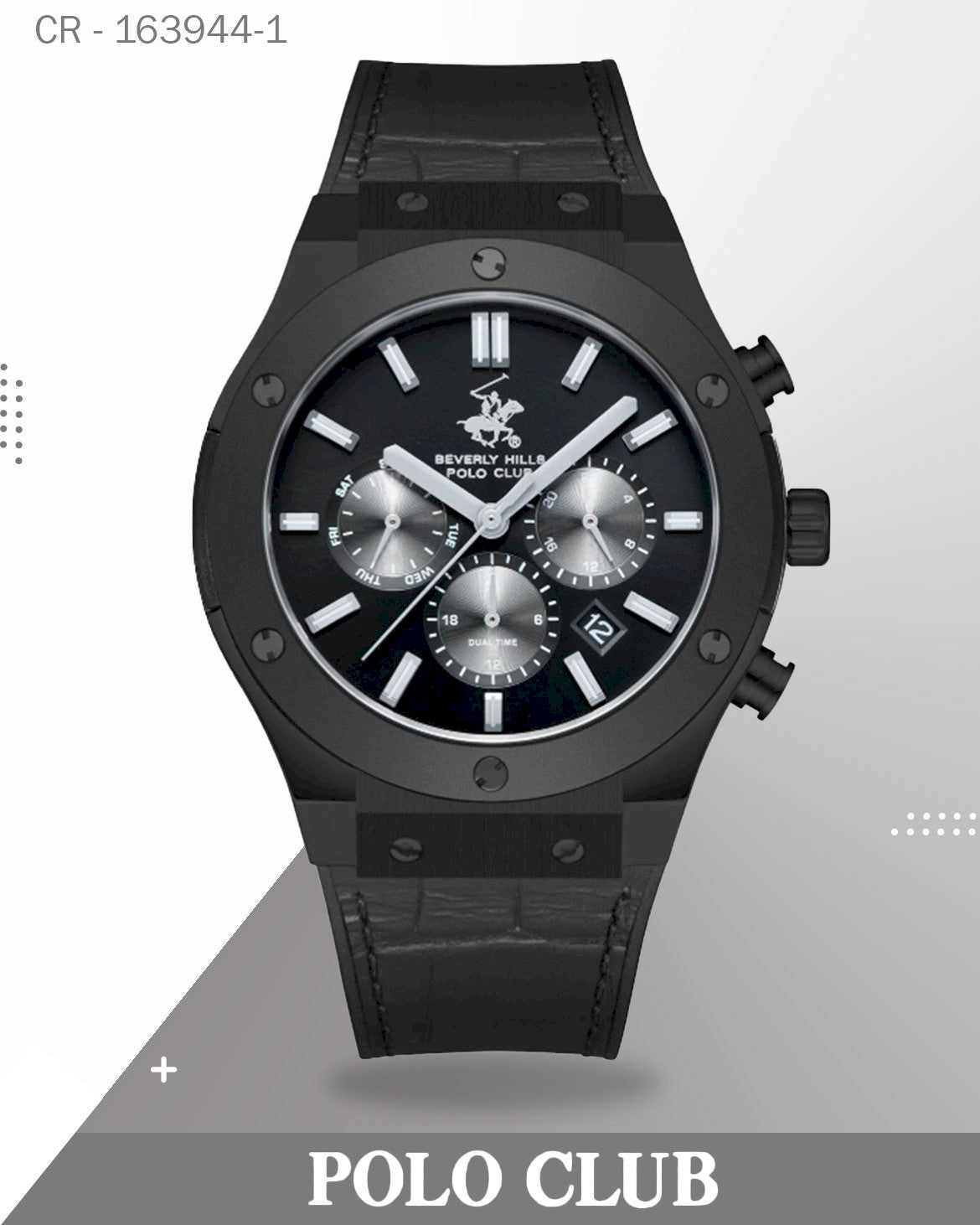 ساعة هيلز بولو كلوب رجالية أنالوج بحزام جلدي، BP3690X.651