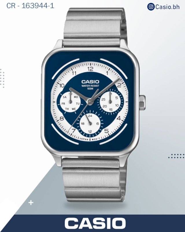 ساعة كاسيو مربعة MTP-M307D-1BV
