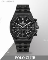 ساعة بولو كلوب BP3051X.650، مينا أسود، متعددة الوظائف، مصنوعة من الفولاذ المقاوم للصدأ بالون الأسود