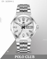ساعة بولو كلوب رجالية بمينا فضي وسوار من الفولاذ المقاوم للصدأ بلون الفضي، BP3912X.330