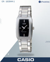 ساعة Casio LTP-1165A-4CDF نسائية أنالوج بميناء أبيض مع سوار من الفولاذ المقاوم للصدأ باللون الفض