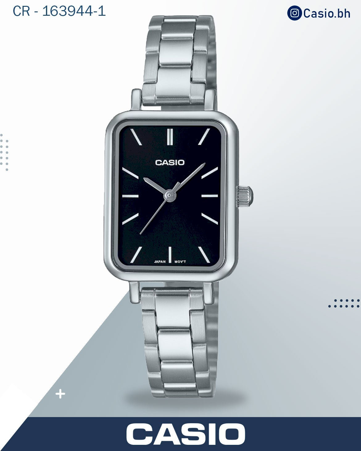 ساعة كاسيو نسائية مستطيلة LTP-V009D-7E