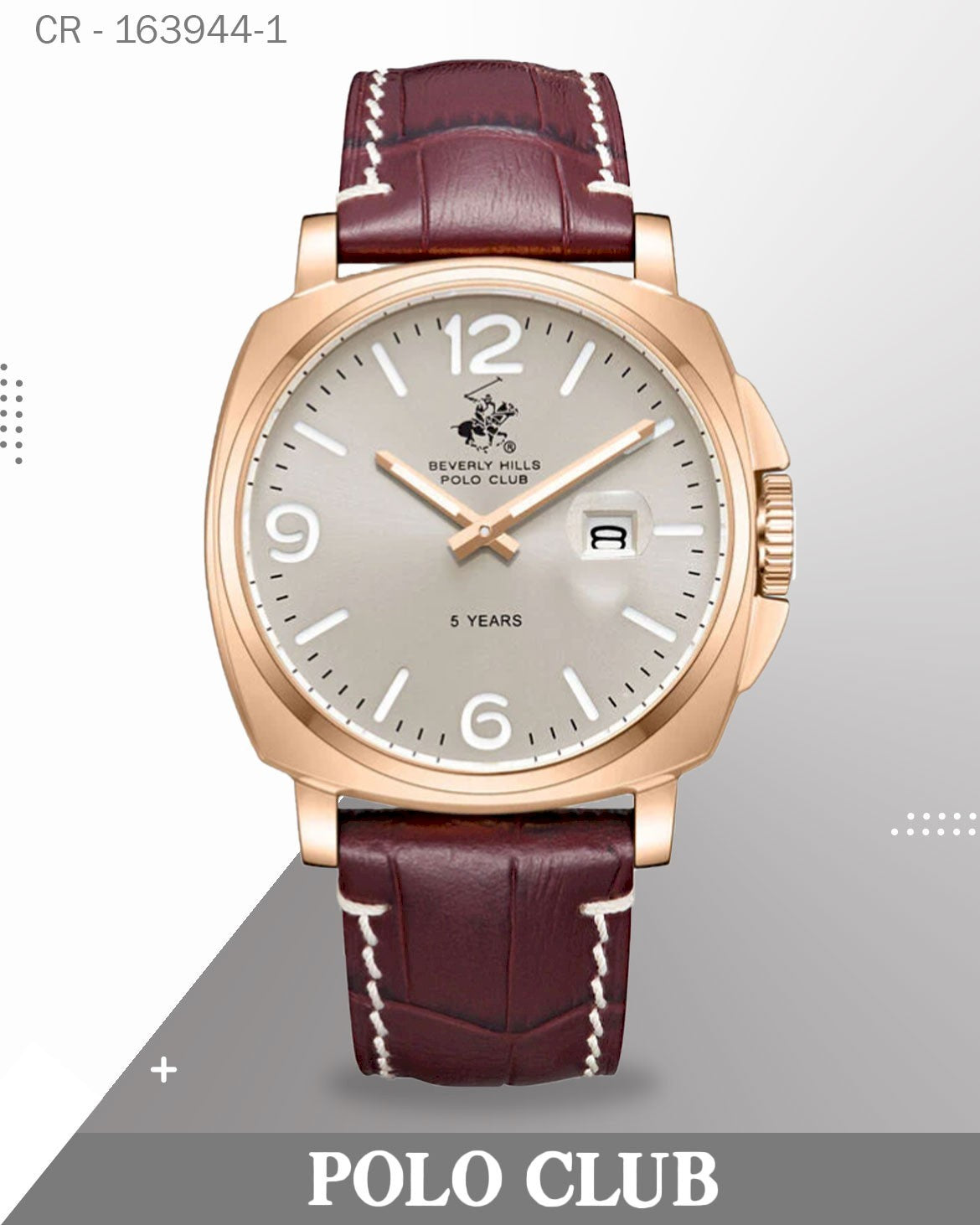 ساعة بولو كلوب رجالية تناظرية، مينا أزرق مع سوار جلدي أزرق، BP3867X.099