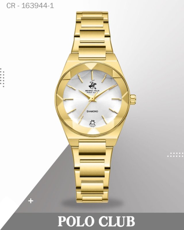 BP3813C.130 ,ساعة بولو كلوب النسائية التناظرية، مينا فضي مع سوار من الفولاذ المقاوم للصدأ الذهبي